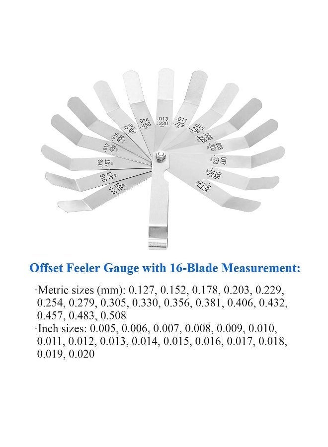 ChicAbode 1 حزمة مقياس شعور مع 32 شفرة و 1 حزمة مقياس شعور تعويض مع 16 شفرة ، لقياس عرض الفجوة وسمكها ، مقياس مزدوج علامة مترية وأداة قياس الفجوة الإمبراطورية - Image 3